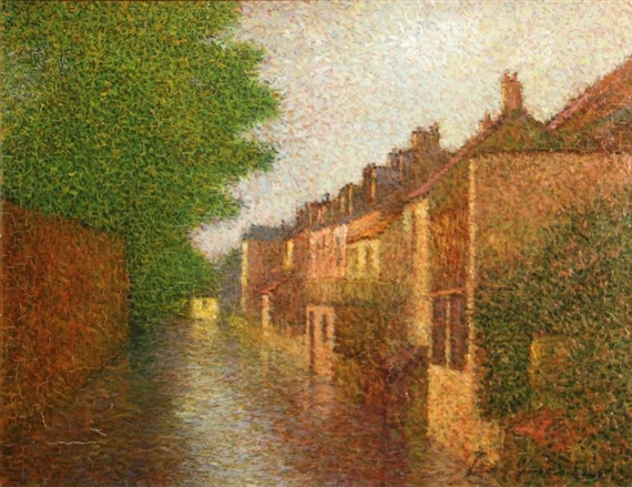 Canal et maisons by Jean Vollet