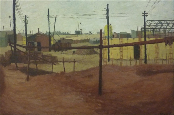 The Building Site by Gerald French, 1956