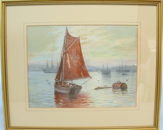 Fishing boat sail No.PH90 by George Henry Jenkins