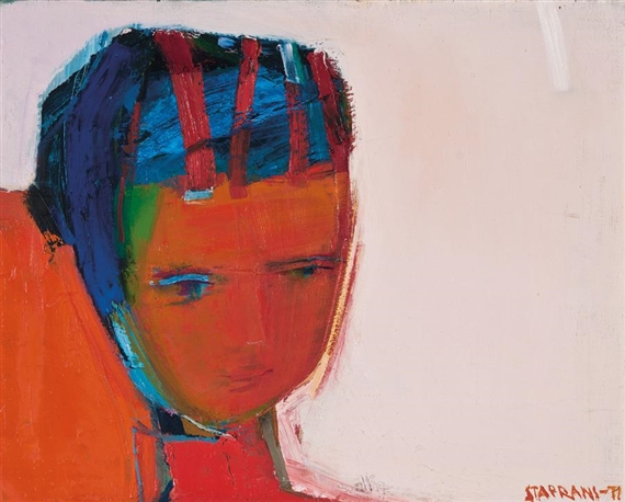 Head with the Striped Scarf by Raimonds Staprans, 1971