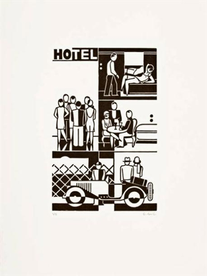 Hotel by Gerd Arntz, 1927