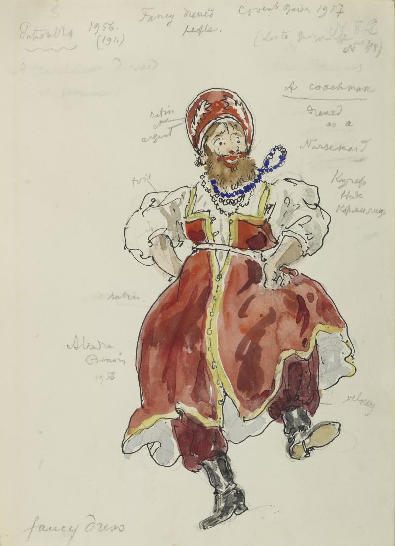 Alexandre Nikolaïevitch Benois A coachman dressed as a nursemaid