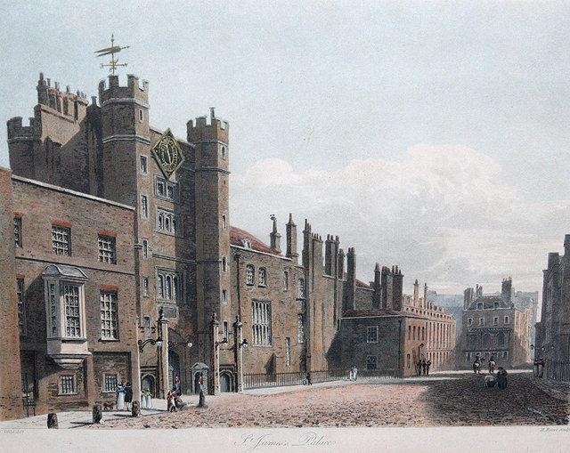 Artwork by R. Reeve, C. Wild, 'St James's Palace' and six further engravings to include: Four Interior views at Windsor Castle and two Oxford views for Ackermann's History of Oxford, Made of Aquatint engraving, hand-coloured