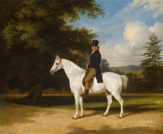 A country squire on his grey hunter by William Barraud
