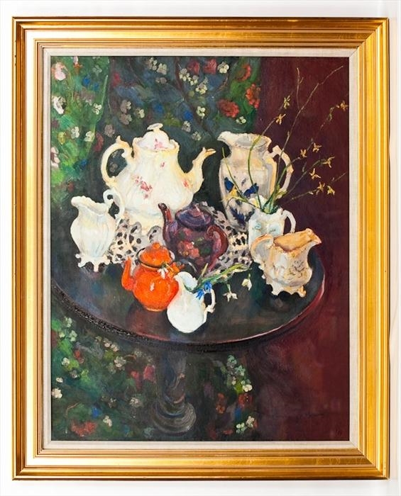 Artwork by Josephine Graham, STILL LIFE WITH POTS AND JUGS, Made of oil on canvas