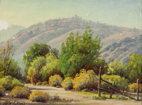 Road with mountains by Paul Grimm