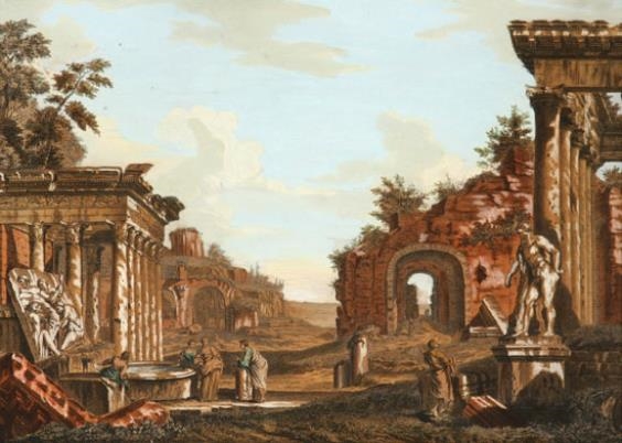 2 Works: Le Rovine by Giovanni Paolo Pannini, circa 1750