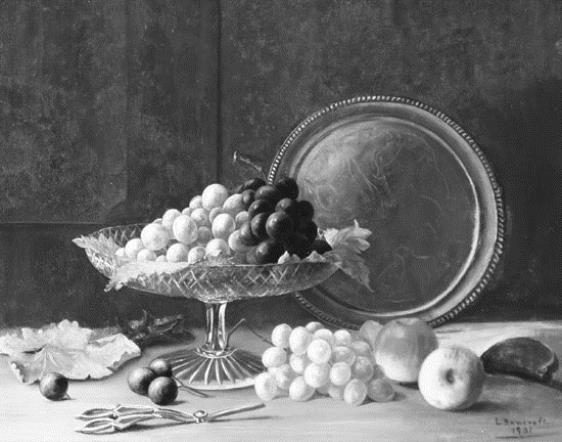Artwork by L. Bancroft, Still Life with Fruit, Made of Oil on canvas