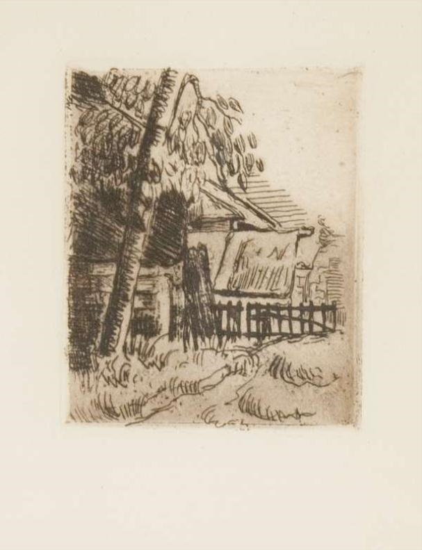 Paysage à Auvers, entrée de ferme rue Saint Rémy by Paul Cézanne, 1873