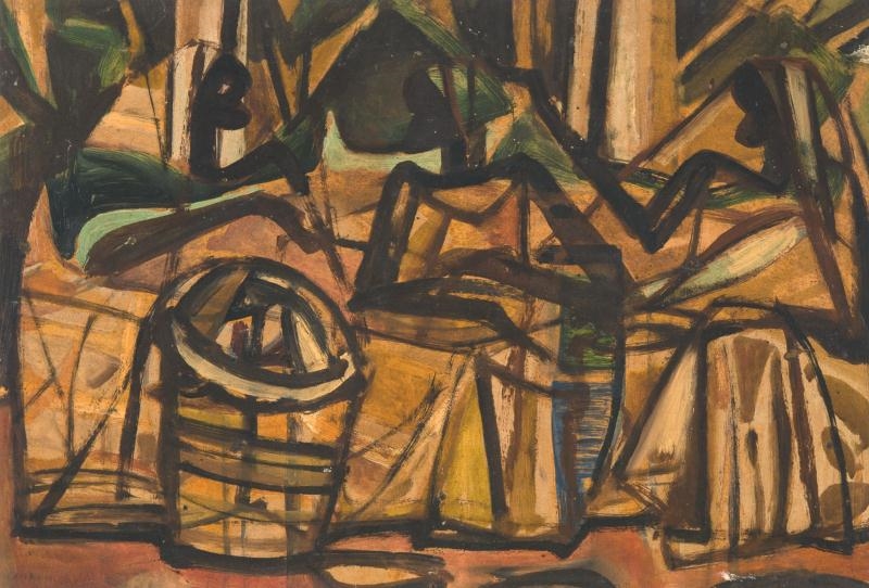 Artwork by Floris Jespers, Congolese market, Made of Oil on paper