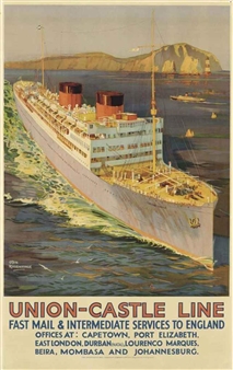 Shipping ARTIST DRAWN Union Castle Line 28 Old Postcards Sold Singly 