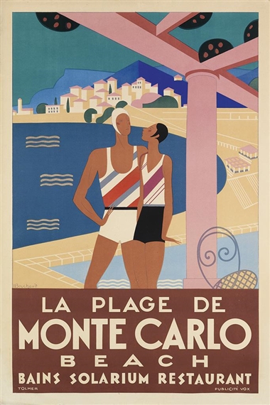 LA PLAGE DE MONTE CARLO by Michel Bouchaud, 1929