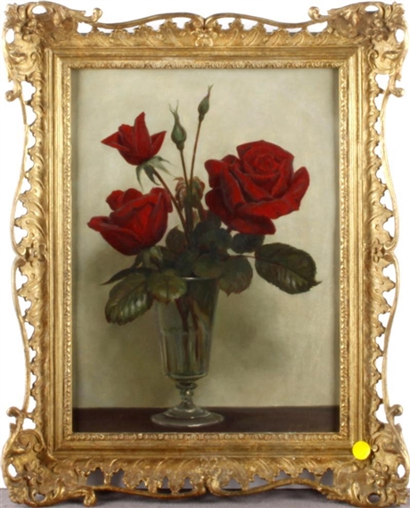 Still life of red roses by John Bulloch Souter