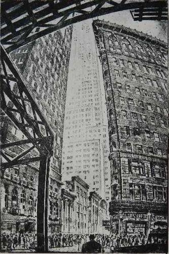 6th Ave at 34th St. by Gottlob L. Briem, circa 1930