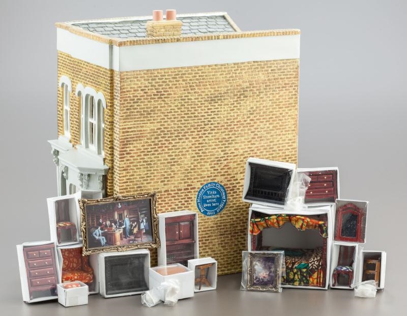 Artwork by Yinka Shonibare, Untitled (Doll House), Made of Cast resin, wood, paper, fabric and plastic