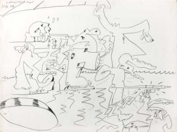 PATTINAGGIO ARTISTICO ALLE OLIMPIADI by Valerio Adami, 1964