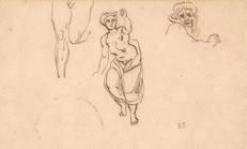 Three Figure Studies After Antiquity by Eugène Delacroix