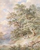 Two Travellers at Rest at a Lakebank