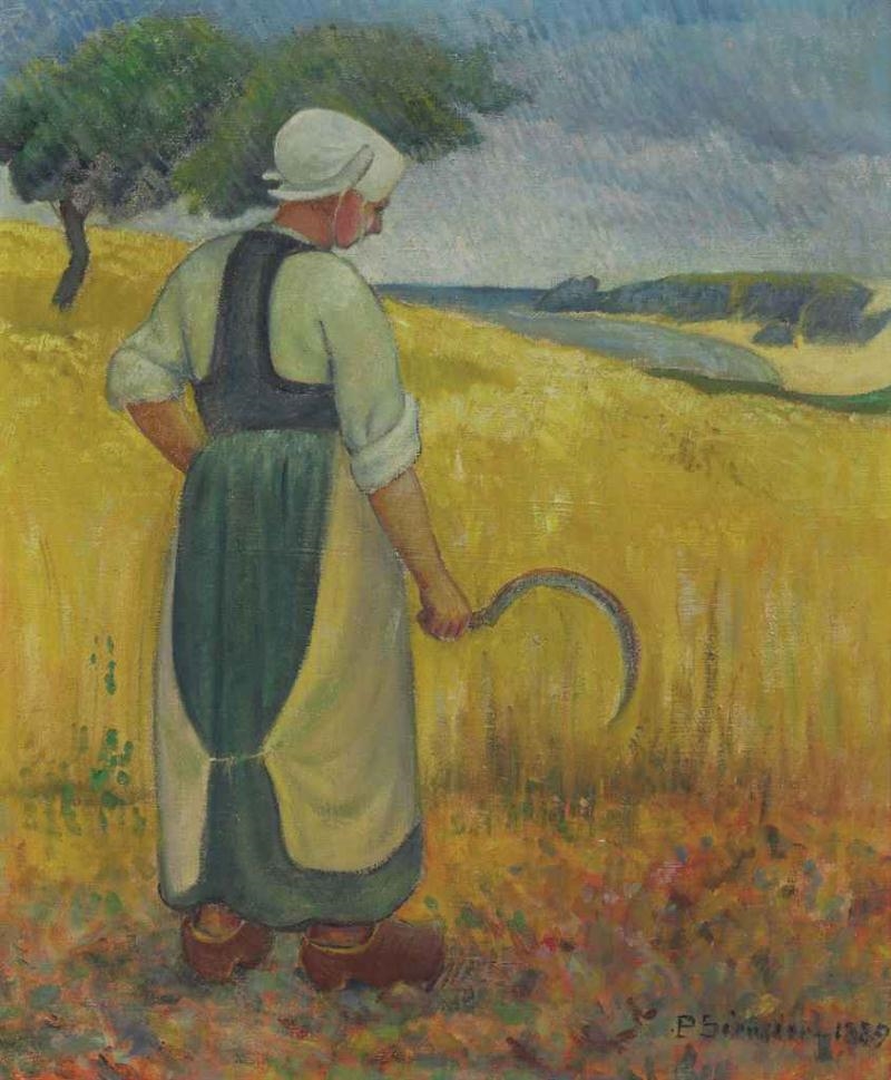 Artwork by Paul Sérusier, Jeune Bretonne à la Faucille, Made of Oil on canvas