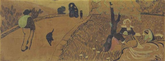 Chemin au Bord du Lavoir ou Bretons au Bord de la Route by Paul Sérusier, 1894