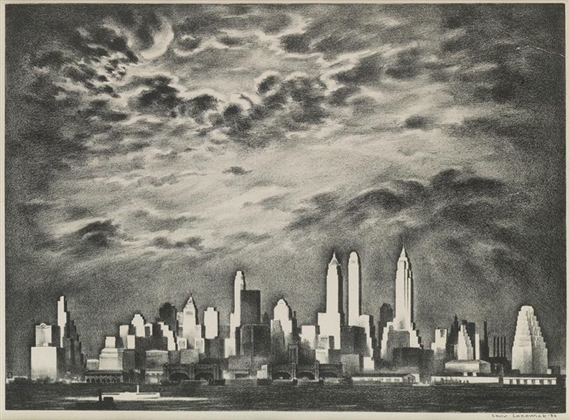 Storm Over Manhattan by Louis Lozowick, 1935
