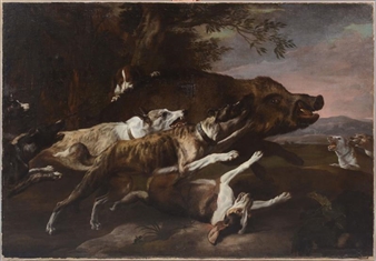 HOUNDS BRINGING DOWN A BOAR - Pieter Boel