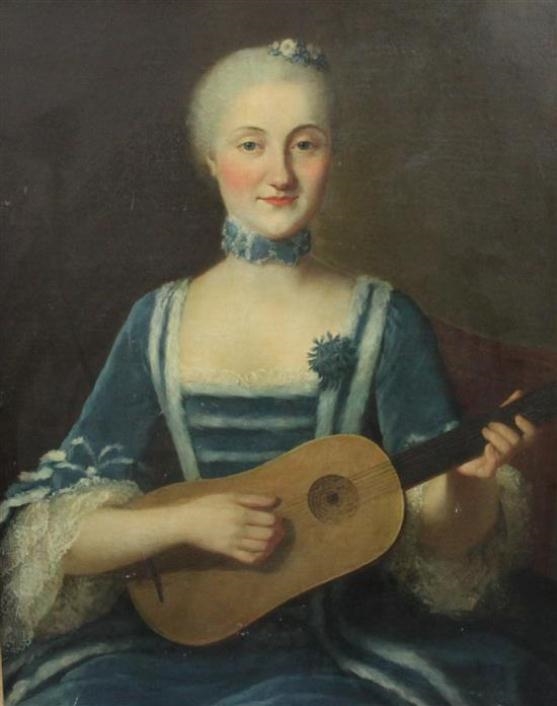 French School, 18th Century | Portrait of a Lady Wearing a Blue Dress ...