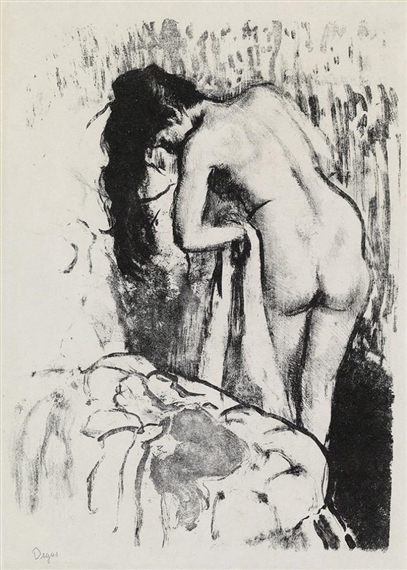 Femme nue debout à sa toilette