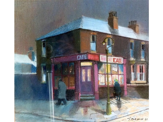 Hilda's Café, Gordon Street, Salford by Tom Brown, 1981