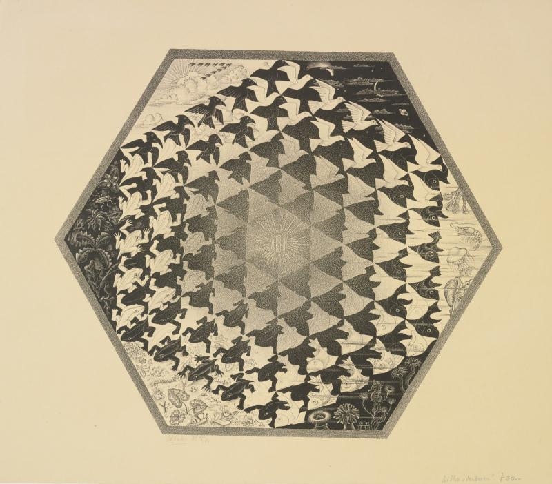 VERBUM (EARTH, SKY, AND WATER) (B./K./L./W. 326) by Maurits Cornelis Escher, 1942