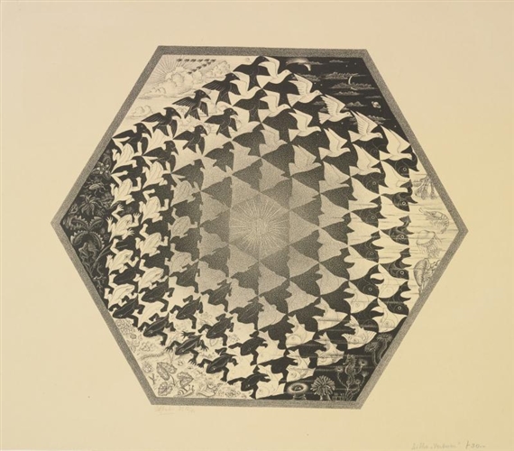VERBUM (EARTH, SKY, AND WATER) (B./K./L./W. 326) by Maurits Cornelis Escher, 1942