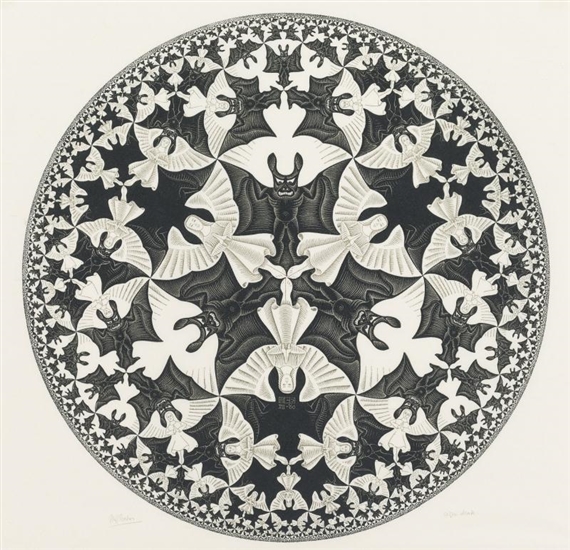 CIRCLE LIMIT IV (HEAVEN AND HELL) (B./K./L./W. 436)