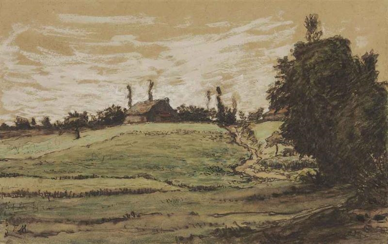 Tableau Toile Impression Ferme à Gruchy Jean-François Millet - Jfm15