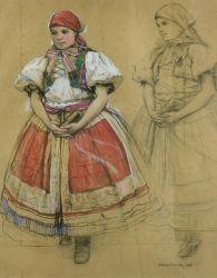 Othmar Ruzicka | STUDY OF A GIRL DRESSED IN A FOLK COSTUME (1906 ...