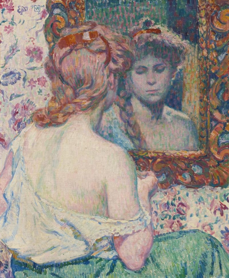 Artwork by Théo van Rysselberghe, FEMME AU MIROIR, Made of Oil on canvas