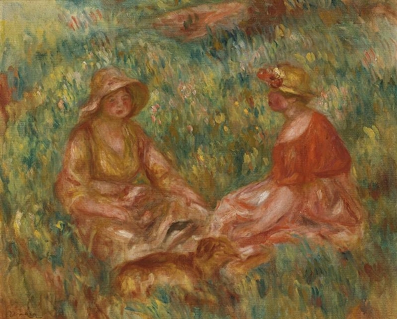 Reproduction Tableau Auguste Renoir - La Ferme Aux Collettes - Toile Encadrée Signée