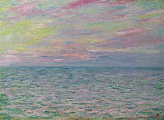 Coucher De Soleil À Pourville, Pleine Mer by Claude Monet, 1882
