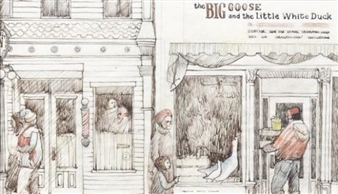 Dust jacket for The Big Goose and the Little White Duck - Nancy Ekholm Burkert