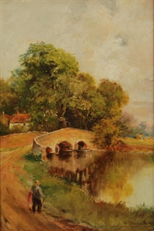 BRIDGE OVER LAKE - J. Bassett