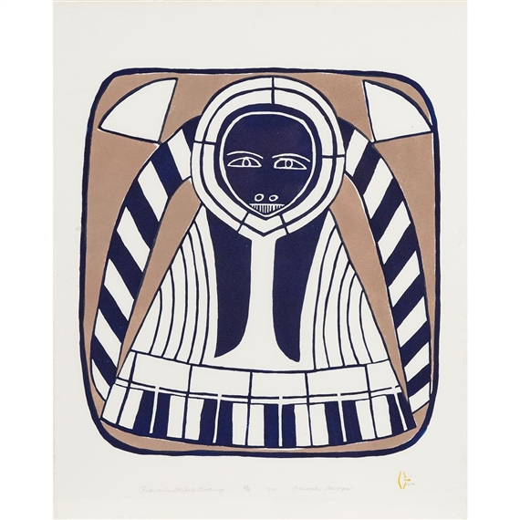 FIGURE IN STRIPED CLOTHING by Jessie Oonark, 1971