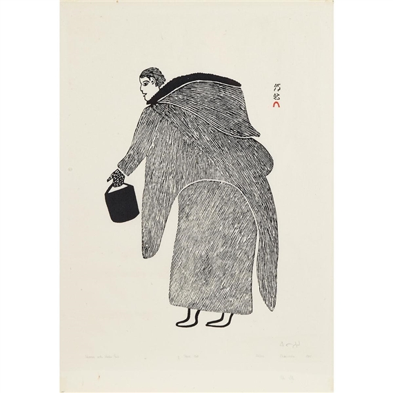 WOMAN WITH WATER PAIL by Eleeshushe Parr, 1965