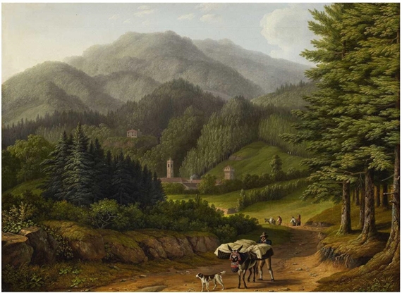 VIEW ON THE ABBY OF VALLOMBROSA by Jacob Philippe Hackert, 1806