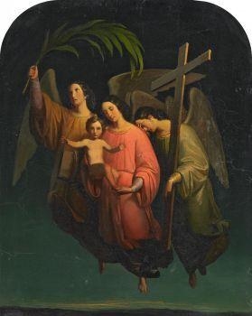 Madonna with Angels by Nazarene School, 19th Century