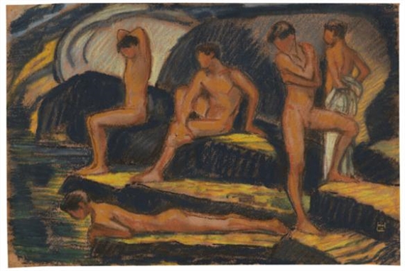 Badende Jungen by Ludwig von Hofmann, 1915