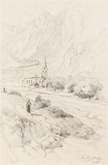 Blick auf Amsteg im Schweizer Kanton Uri by Friedrich Preller the Younger, 1898