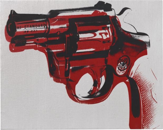 WARHOL、Gun、希少画集画、新品額装付 Z Gallerie Andy Warhol Gun Print - Design Plus Gallery