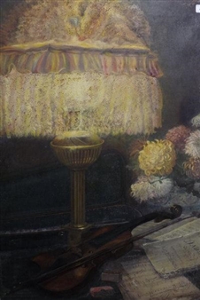 Still life with a violin - Mabel Trevaskis Sara