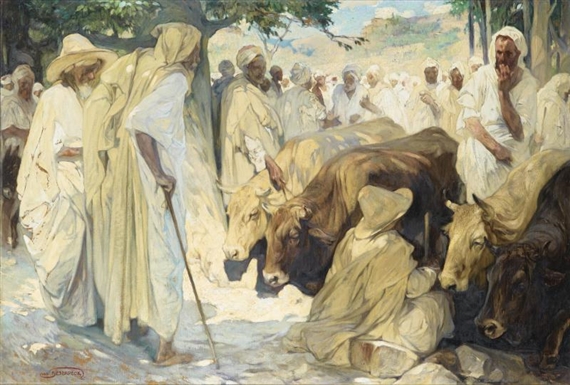 LE MARCHÉ AUX BOEUFS by Jules-Pierre van Biesbroeck