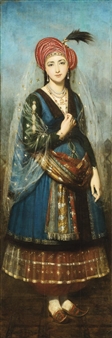 JEUNE FEMME EN COSTUME OTTOMAN - French School, 19th Century