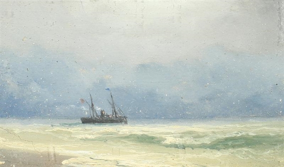 Seascape of Ship in the Black Sea by Ivan Aivazovsky, September 21, 1891
